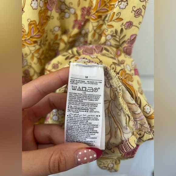 Old Navy Yellow Floral Cami Mini Dress M - Picture 5 of 6